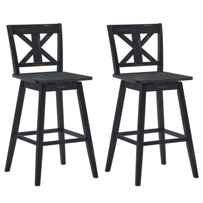 Hivvago Set of 2 360-Degree Swivel Bar Stools for Home Restaurant