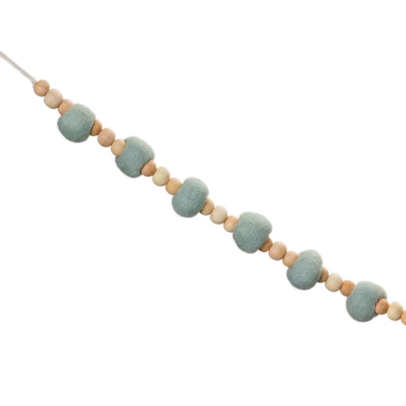 Rustic Wood Bead Garland Set of 2 for Mantels and Wall Displays
