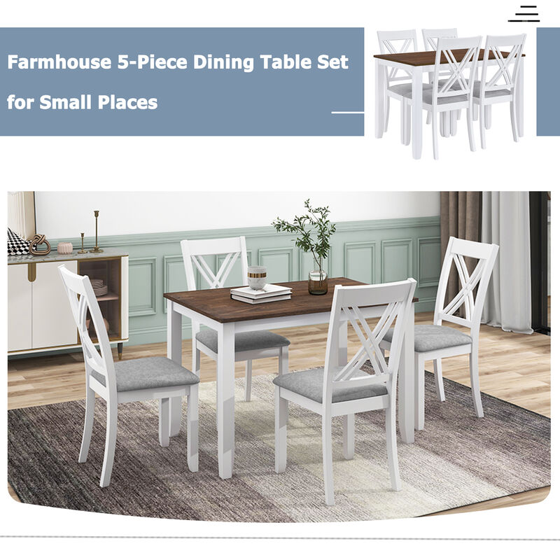 Merax 5-Piece Dining Table Chairs Set