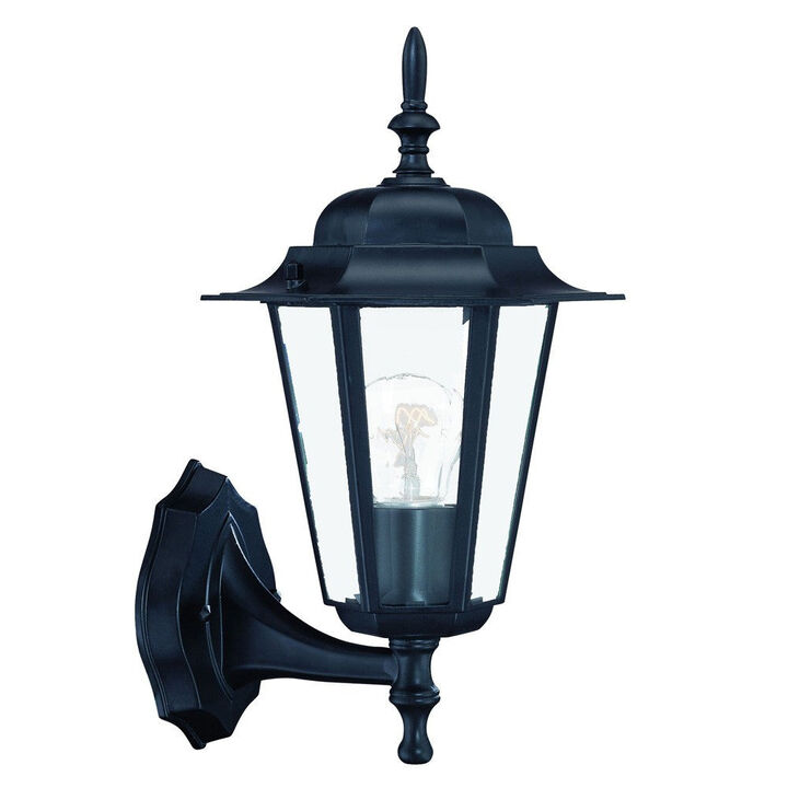 Hivvago Matte Black Glass Lantern Wall Light