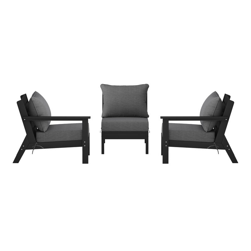 WestinTrends Outdoor Patio HDPE Sectional Sofa with Patio Cushions