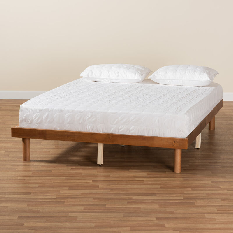 Baxton Studio Winston Modern Walnut Brown Finished Wood Full Size Platform Bed frame