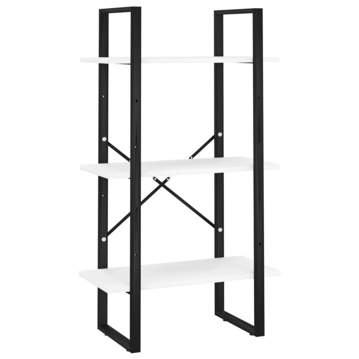 vidaXL - Versatile White Storage Shelf Unit, Perfect for Kitchen, Living Room and Basement, 23.6"x11.8"x41.3", Durable Engineered Wood and Metal Construction