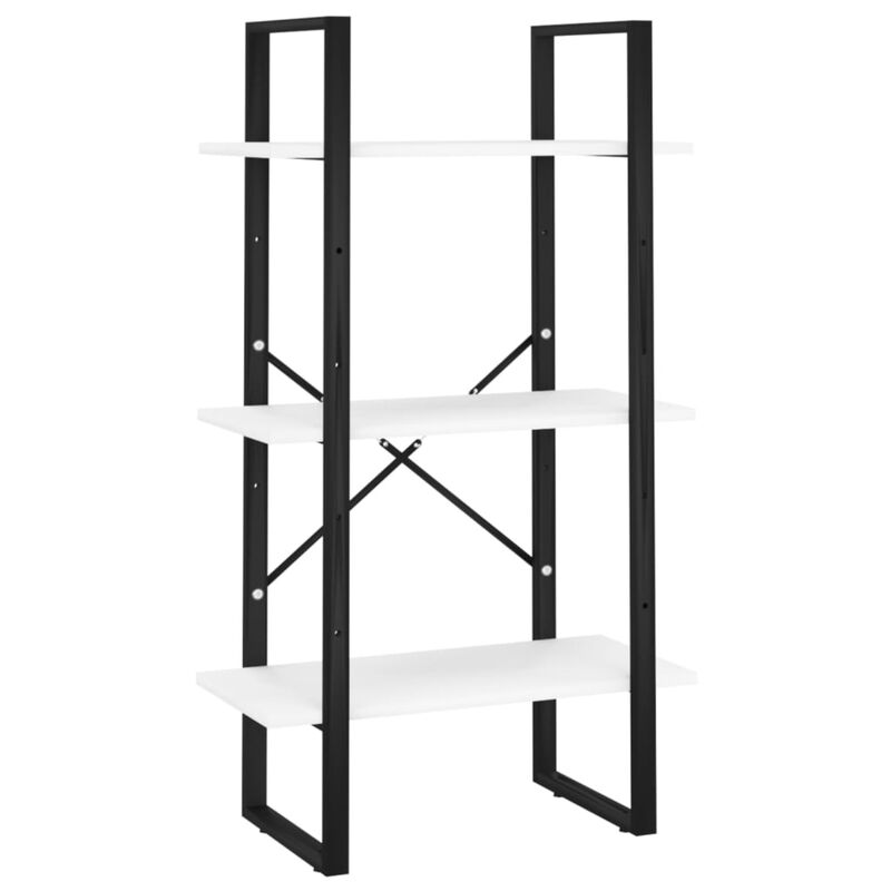 vidaXL - Versatile White Storage Shelf Unit, Perfect for Kitchen, Living Room and Basement, 23.6"x11.8"x41.3", Durable Engineered Wood and Metal Construction