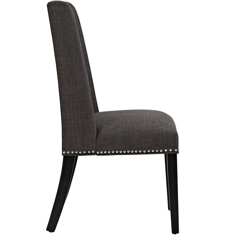 Modway MO- Baron Modern Tall Back Wood Upholstered Fabric, Dining Chair, Brown
