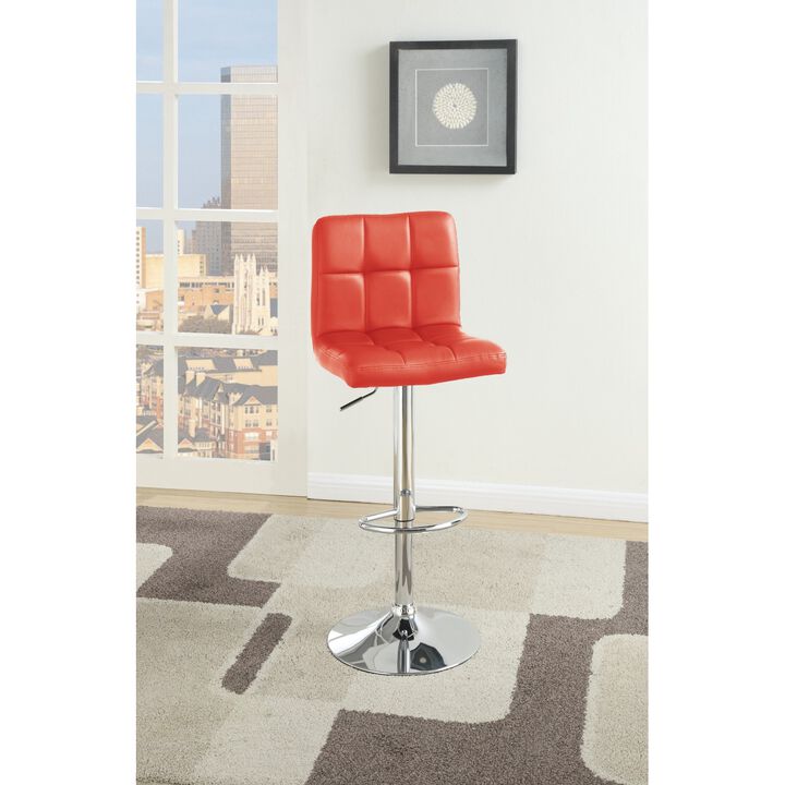 Modern Red Faux Leather Barstool Set - 2 Count