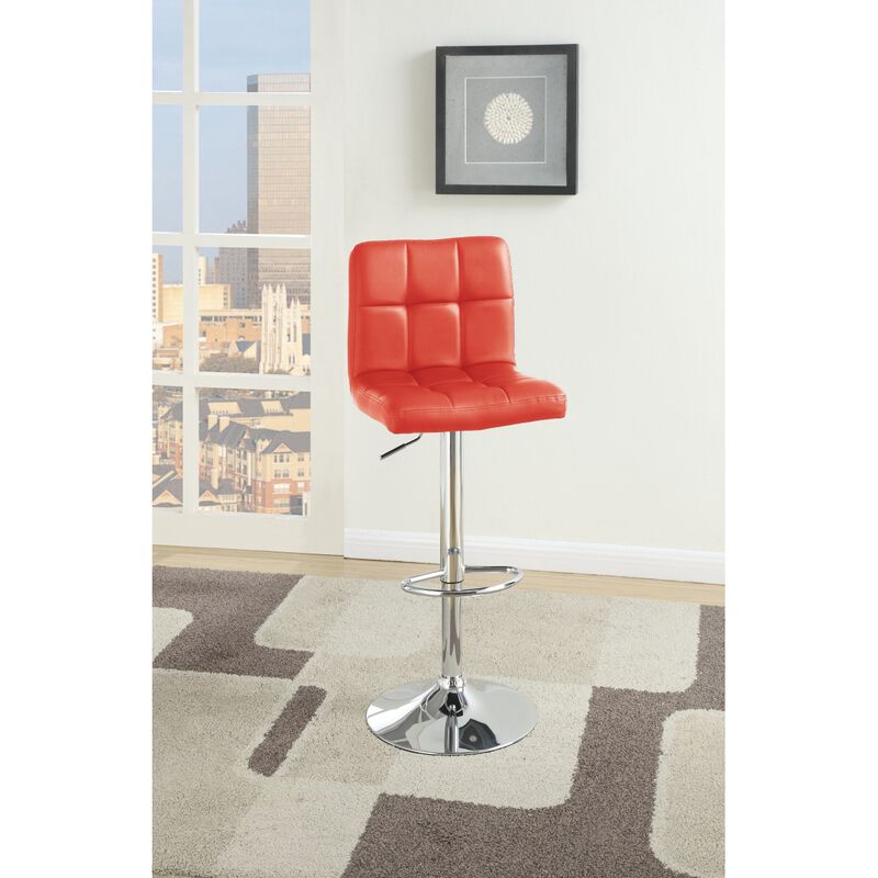 Modern Red Faux Leather Barstool Set - 2 Count