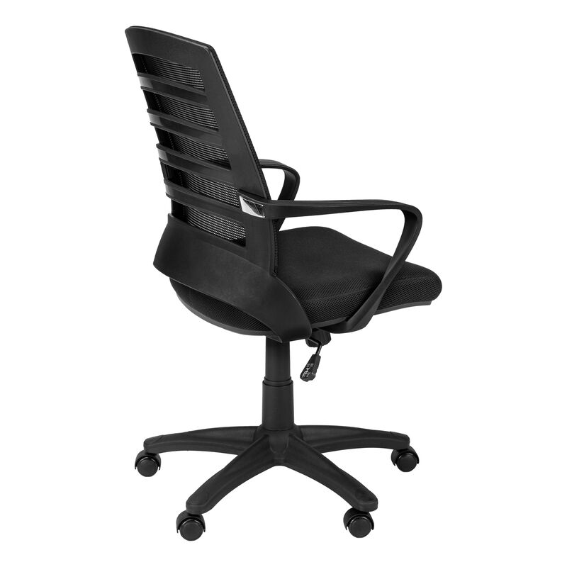 Monarch Specialties I 7224 Office Chair, Adjustable Height, Swivel, Ergonomic, Armrests, Computer Desk, Work, Metal, Mesh, Black, Contemporary, Modern