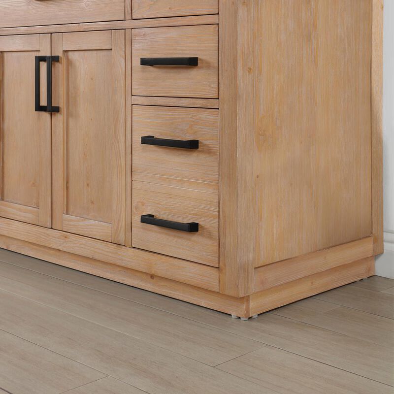 Altair 84 Double Bathroom Vanity in Light Brown without Mirror