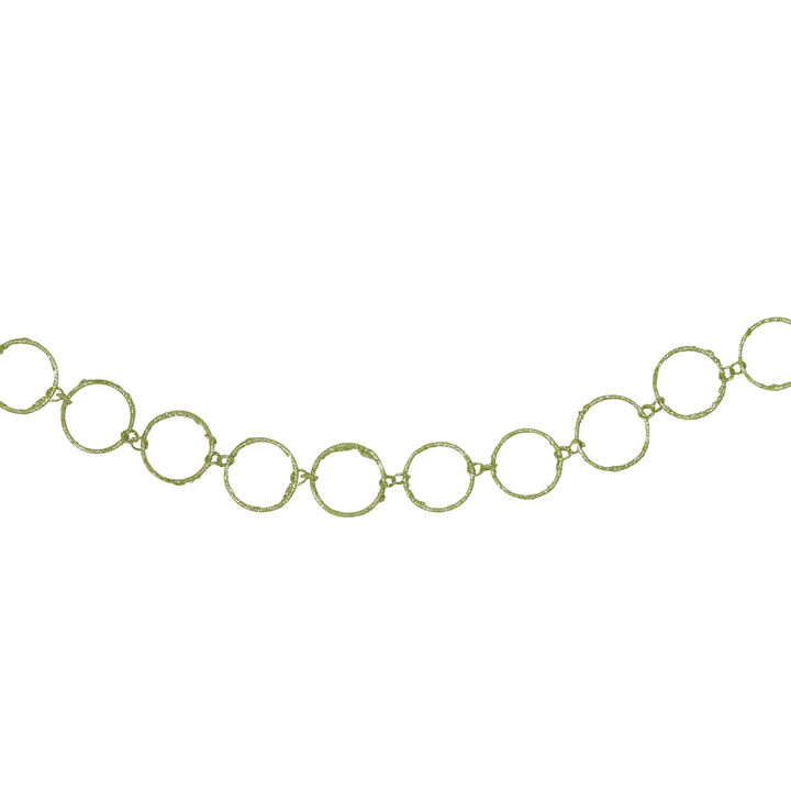 5' x 1.75" Lime Green Glittered Round Ring Chain Artificial Christmas Garland - Unlit