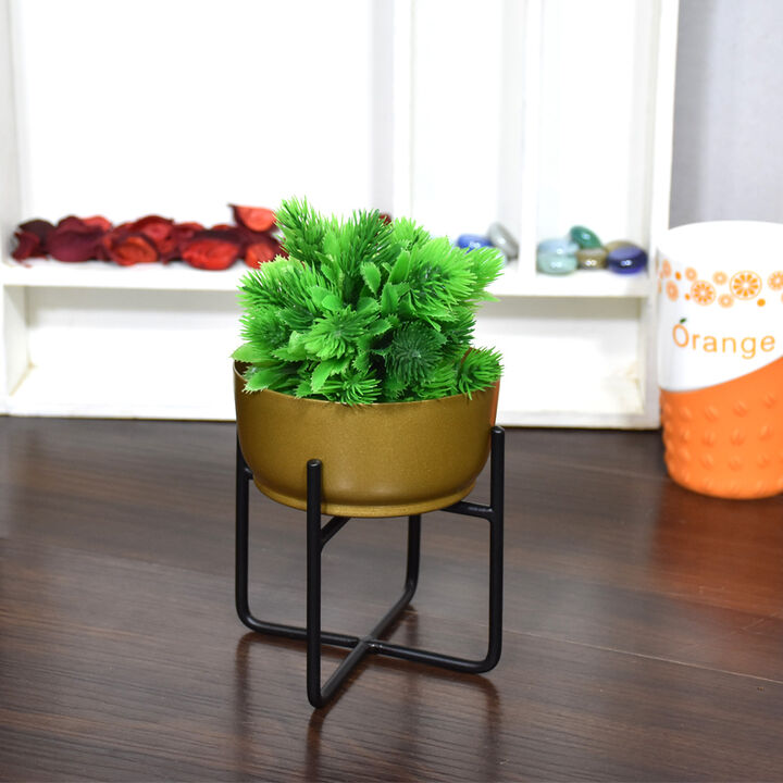 Handmade 100% Iron Round Modern Silver Coated Color 5.2 x 4.8 x 4.8 Inches Planters Pot 1003 BBH Homes