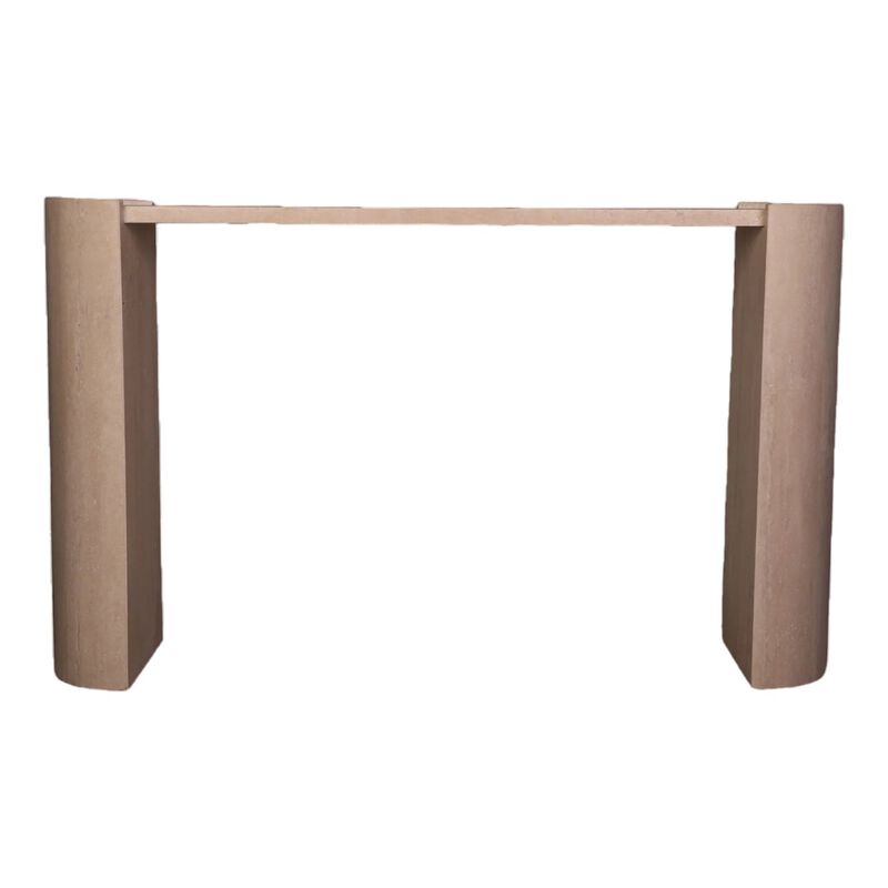 D-Shaped Travertine Console Table 60"