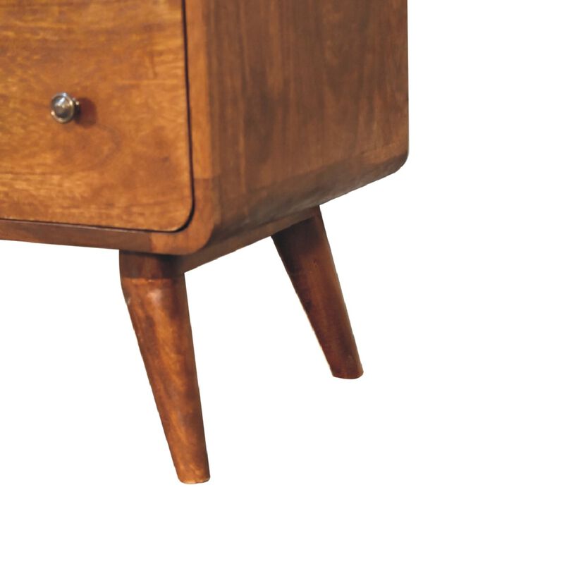 Large Curved Chestnut6 Drawer Solid Wood Chest