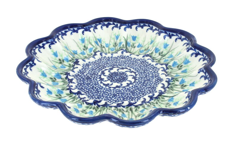 Blue Rose Polish Pottery Spring Blossom Egg Plate