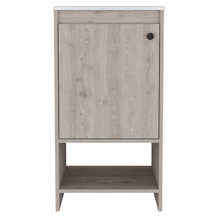 DEPOT E-SHOP Braavos Bathroom Vanity, Sink, Two Shelves, Single Door Cabinet