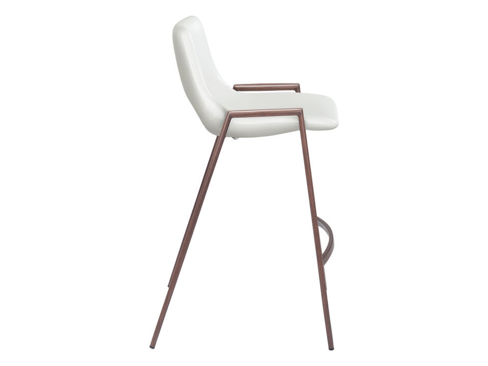 Desi Counter Stool (Set of 2) White & Walnut