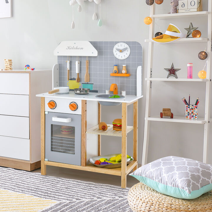Toddler Pretend Kitchen Set with Cookware Accessories Fun Toy for Boys and Girls