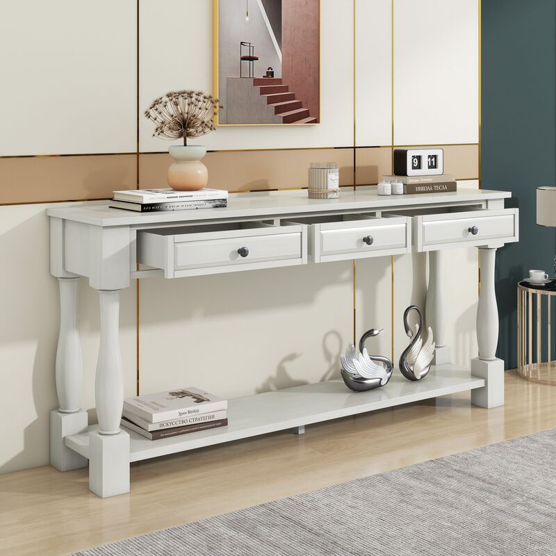 Merax Long Console Table with 3 Drawers