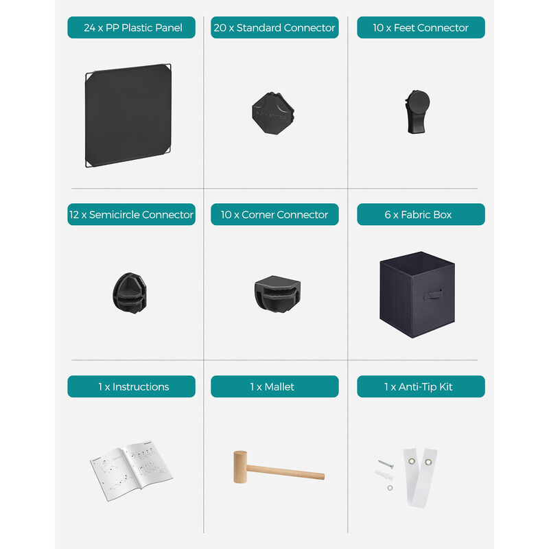 Cube Storage Organizer with 6 Storage Boxes