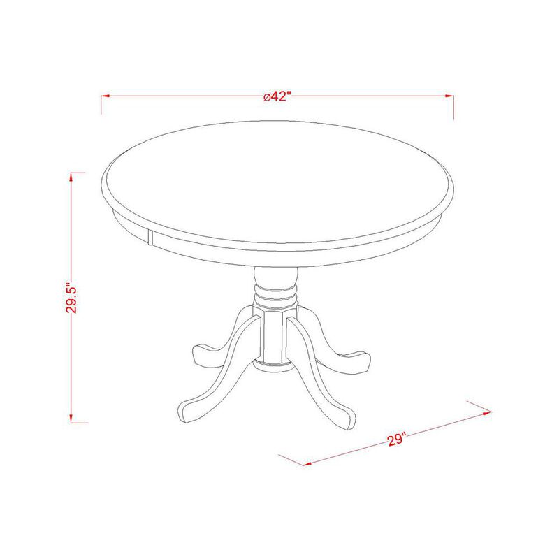 East West Furniture Hartland  Table  42  diameter  Round    Table  -Mahogany  Finish