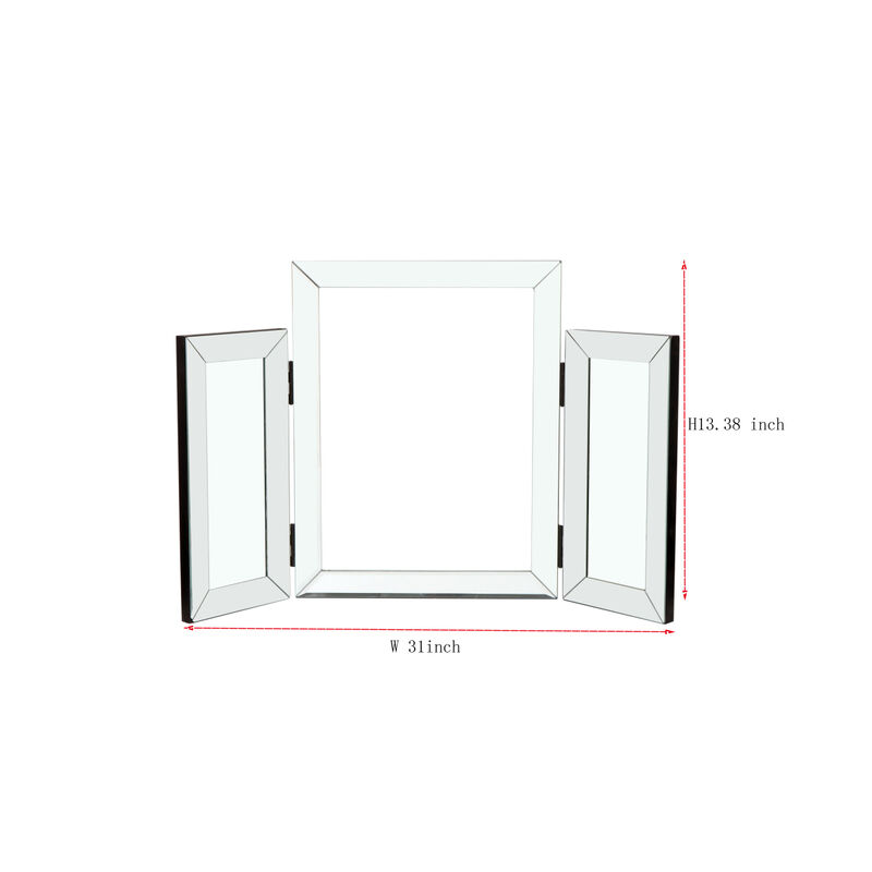 W 31 Inch X H 20 Inch Mountain Shaped Folding Vanity Mirror Widely Used In Homes And Offices