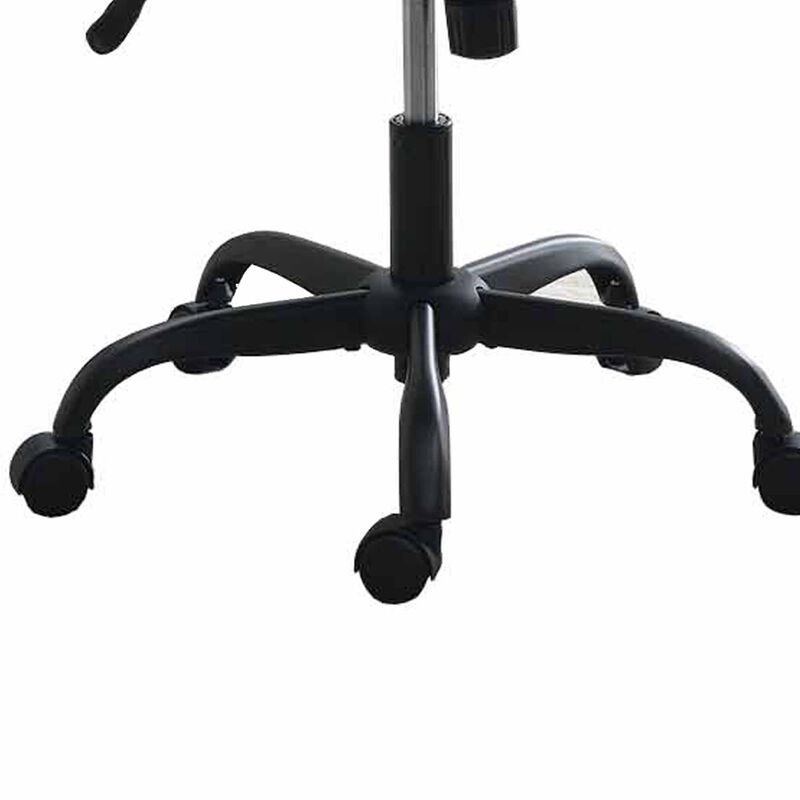 Ida 26 Inch Ergonomic Office Chair, Faux Leather Swivel Seat, Black, Gray-Benzara