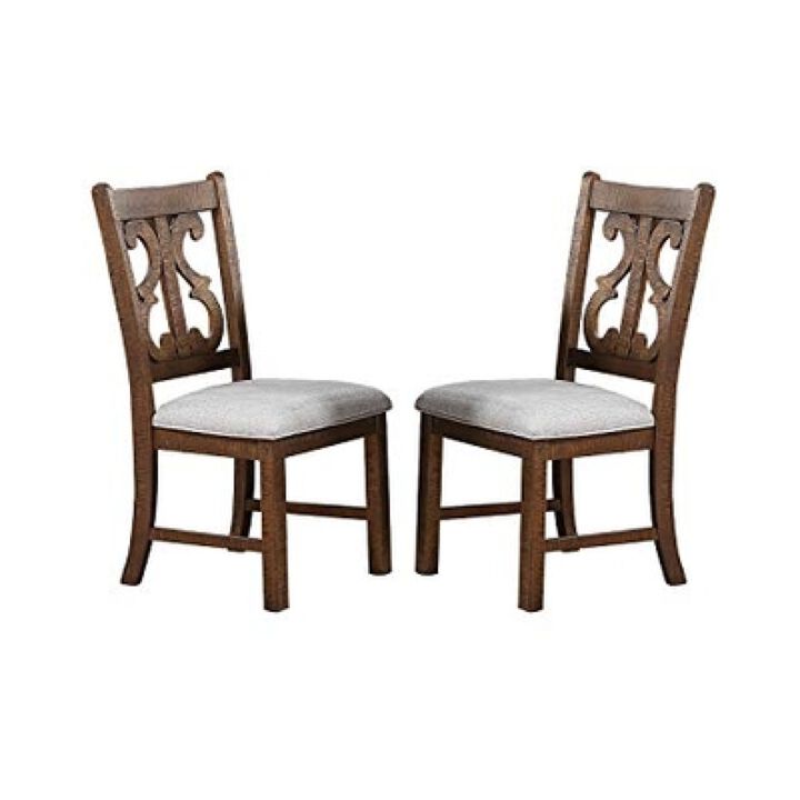 Distressed paint wooden chairs, set of 2