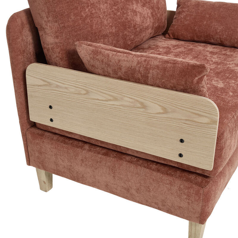 Merax Foldable Chenille Sofa Chair Convertible Futon Sleeper