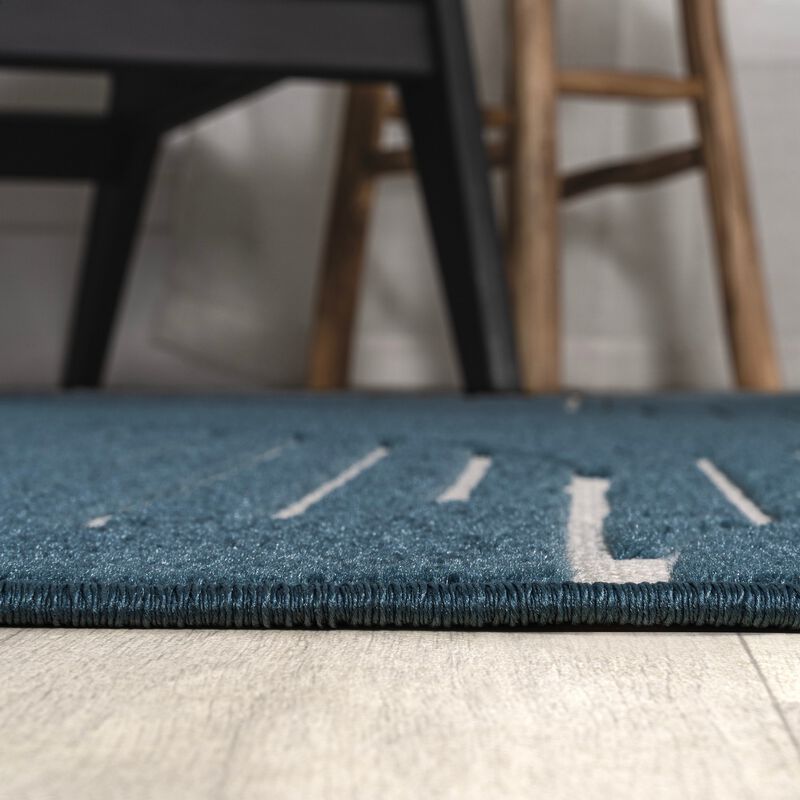 Nordby High-Low Geometric Arch Scandi Striped Indoor/Outdoor Area Rug