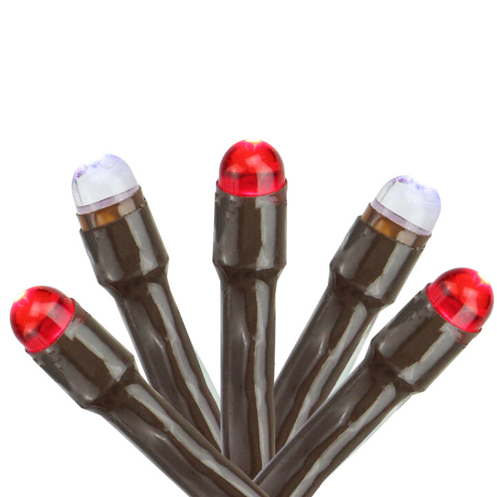 2' x 8' Red and White LED Tree Trunk Wrap Christmas Lights  Brown Wire
