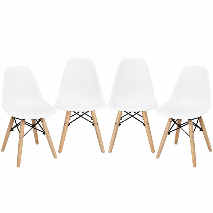 4 PCS Children Chair Set Medieval Style Dining Chairs with Wood Legs