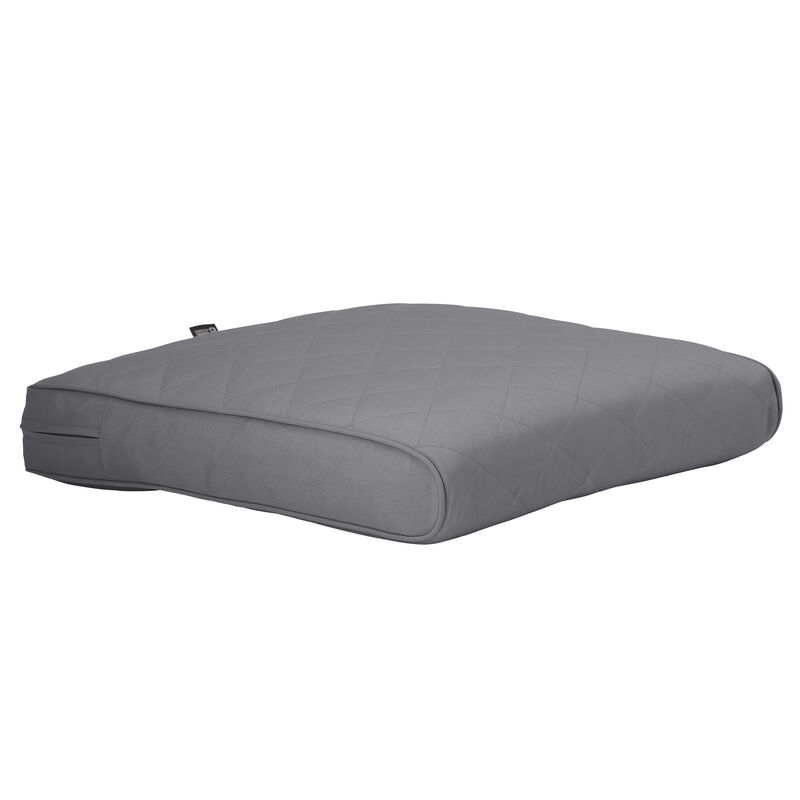 Classic Accessories Montlake FadeSafe Water-Resistant 80 x 26 x 3 Inch Outdoor Quilted Chaise Lounge Cushion, Patio Furniture Cushion, Grey, Chaise Lounge Cushions Outdoor, Lounge Chair Cushion