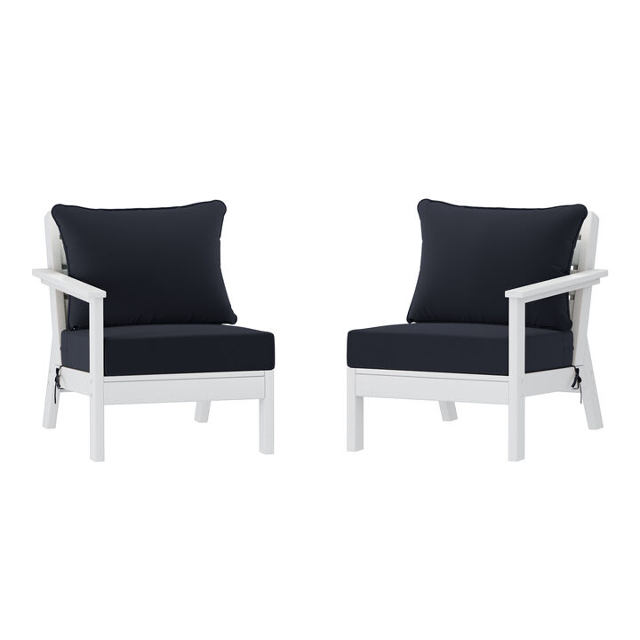 WestinTrends Outdoor Patio HDPE Loveseat Sofa with Patio Cushions