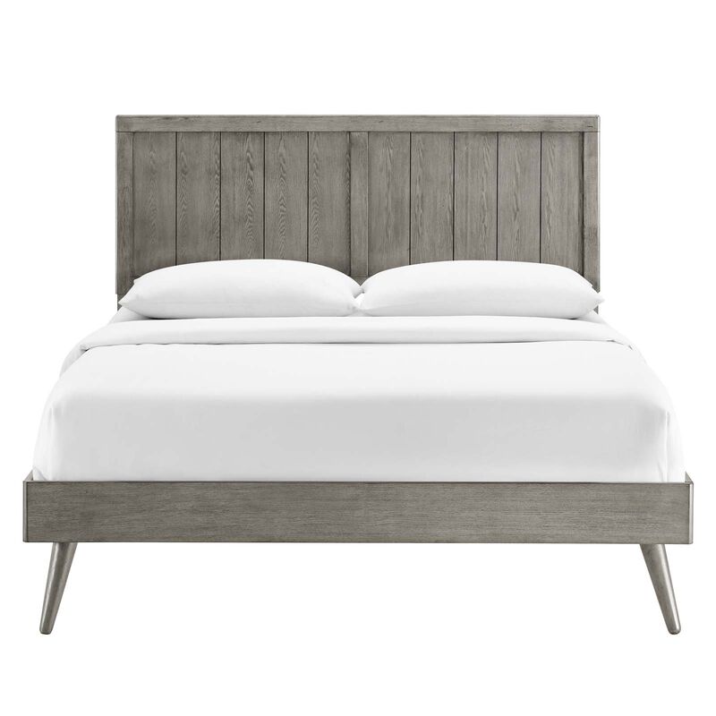 Modway - Alana King Wood Platform Bed with Splayed Legs