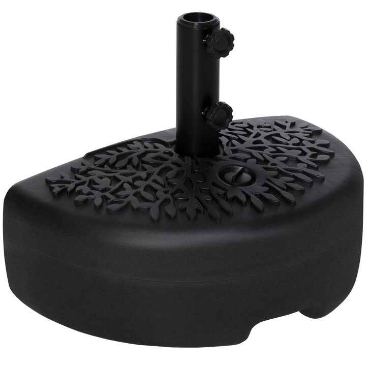 Black Umbrella Base: Half Round Sand/Water Filled Patio Stand