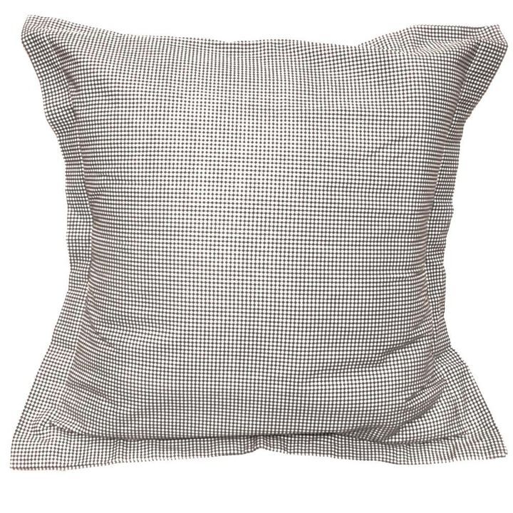 Ellis Curtain Logan Check High Quality Fabric Perfect Decorative Reversable Toile Print Toss Pillow - 17x17", Gray