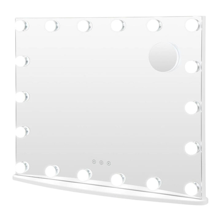 Bathroom Mirror with Dimmable LED Lights and Removable 3X Magnifier