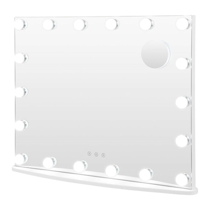 Bathroom Mirror with Dimmable LED Lights and Removable 3X Magnifier