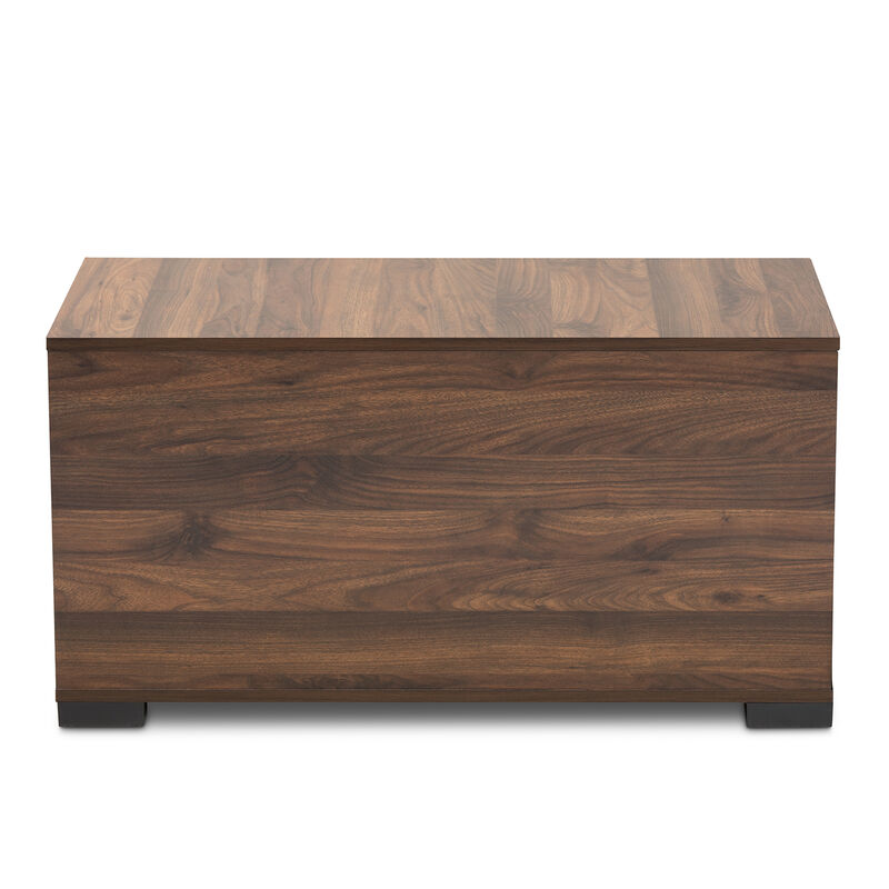 Baxton Studio Skylar Modern Walnut Brown Finished Cat Litter Box Cover House