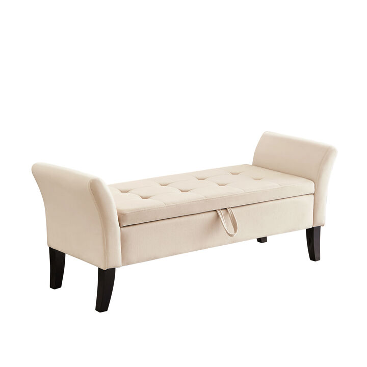 51.5" Bed Bench With Storage Velvet