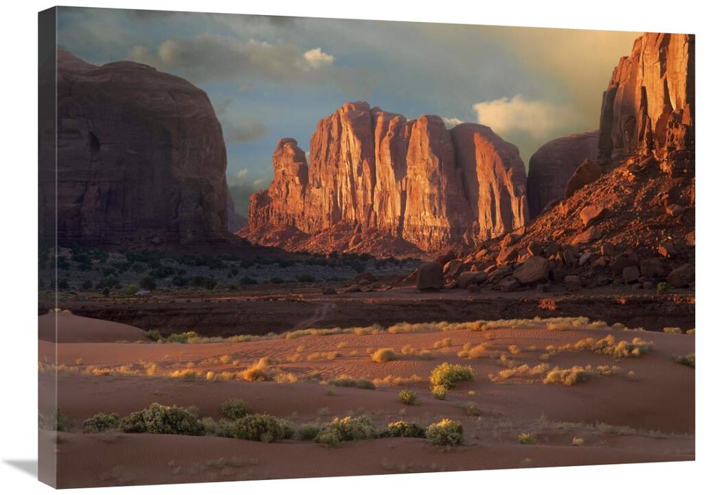 Camel Butte rising from the desert floor, Monument Valley, Arizona-Canvas Art-32x24