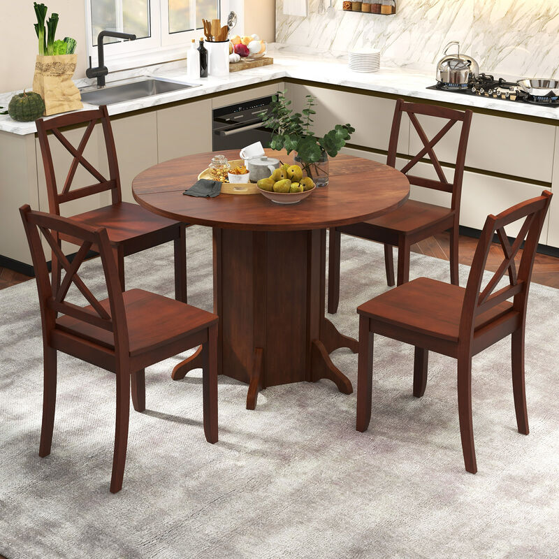 Round Dining Table with Pedestal Base for 4-6 People, Perfect for Family Meals