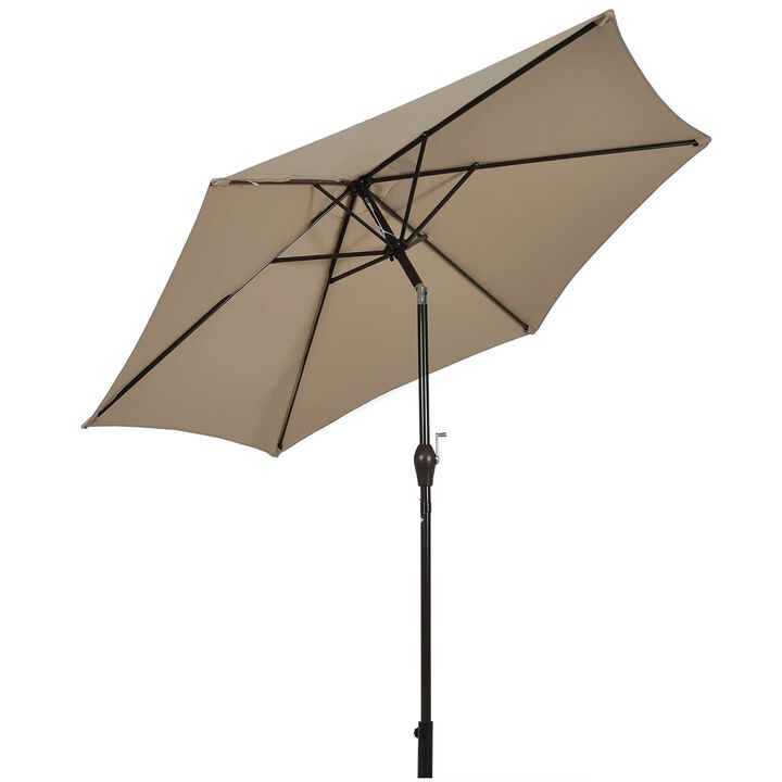 10 ft Outdoor Market Patio Table Umbrella Push Button Tilt Crank Lift