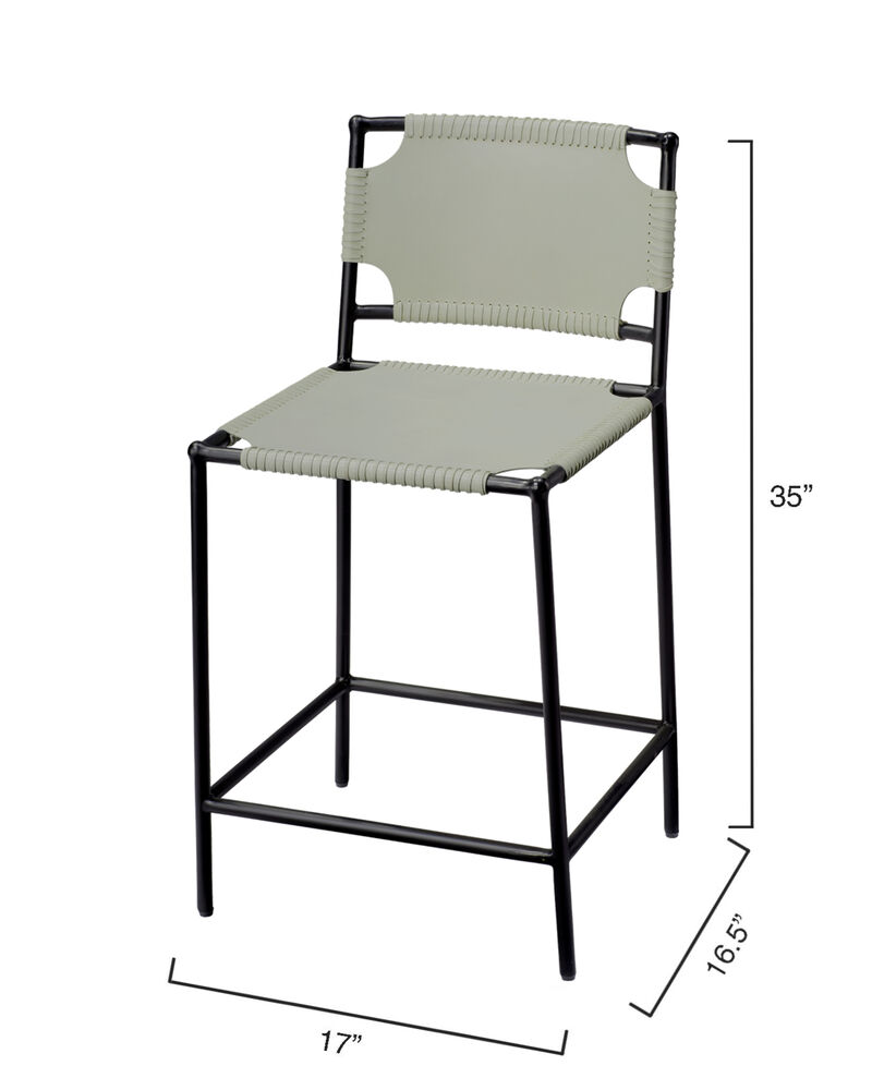 Asher Leather Dining Chair in Grey