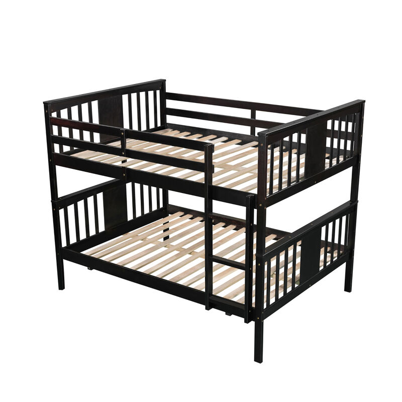 Full Over Full Bunk Bed With Ladder For Bedroom, Guest Room Furniture