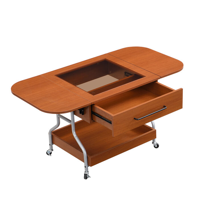 Merax Modern Extended Coffee Table with Wheels