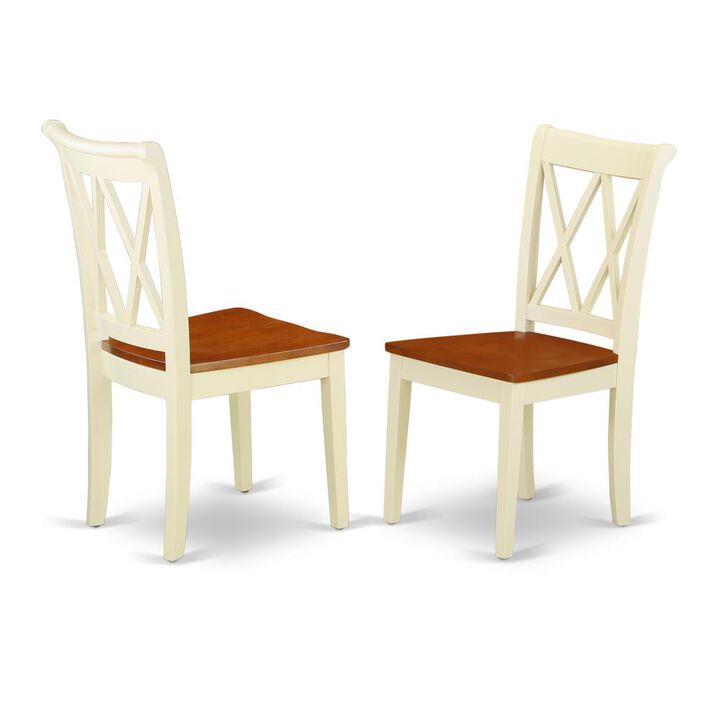 East West Furniture Dining Chair Buttermilk & Cherry, CLC-BMK-W