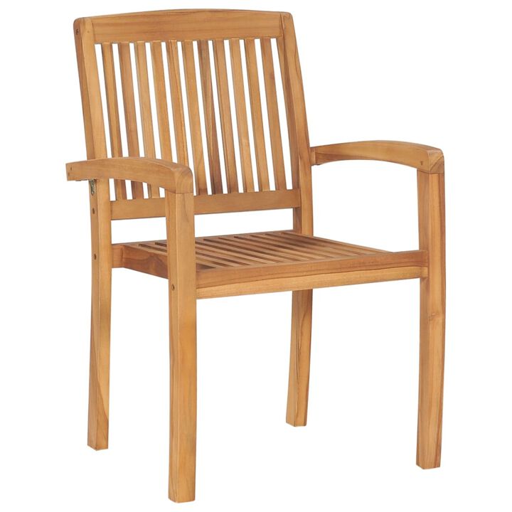 vidaXL Stacking Garden Chairs 6 pcs Solid Teak Wood