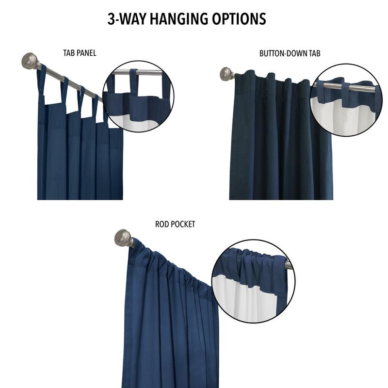 Thermalogic Weathermate Topsions Room Darkening Provides UV Protection Curtain Panel Pair Each 40" x 84" Navy