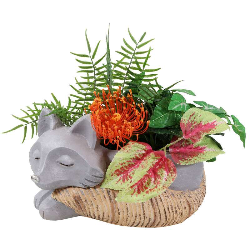 Sunnydaze Magnesium Oxide Finley the Fox Indoor Plater Statue - 8 in